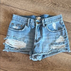 Distressed Denim Women Shorts